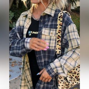 Princess Polly Unity Check Shirt Blue